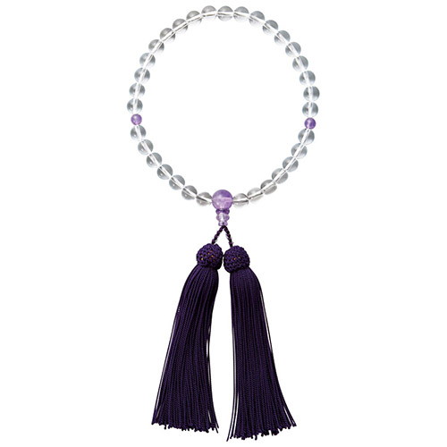 女性用念珠セット 水晶（紫色仕立て） K11006828