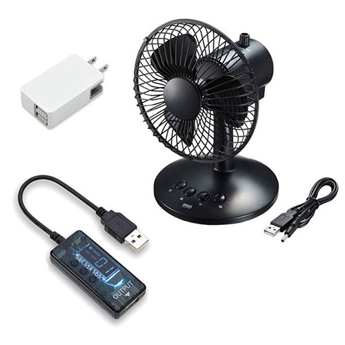 サンワサプライ USB首ふり扇風機 ブラック ＋ USB24hタイマースイッチ＋2ポートUSB-ACアダプタセット USB-TOY94BK＋TIM
