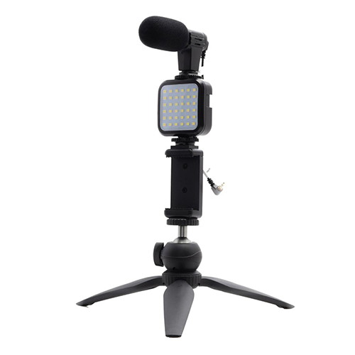 エツミ VLOGスターターキットβ（マイク・LEDライト・ホルダー・テーブルー三脚） VE-2256