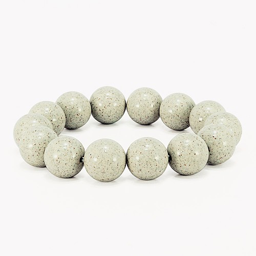 TENKAPAS 【L/内周約18cm】 台湾からの宝もの 北投石 12mm ブレスレット パワーストーン 一連数珠タイプ ベージュカラー b8612-l