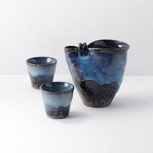 萩焼 青萩冷酒器揃 清玩作（木箱入） C2165568