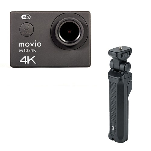 NAGAOKA WiFi機能搭載 高画質4K Ultra HD アクションカメラ ＋ ミニトライポッド M1034K＋VJJC-TP-U1