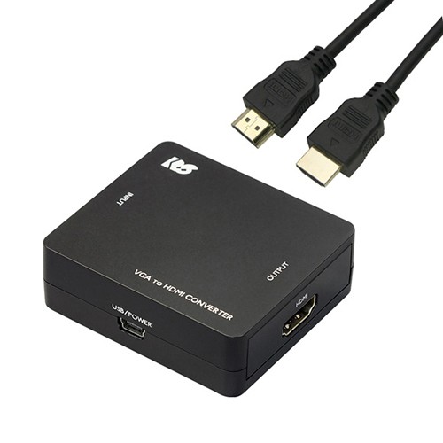 ラトックシステム VGA to HDMIコンバーター HDMIケーブル 1mセット RS-VGA2HD1＋HDM10-064BK