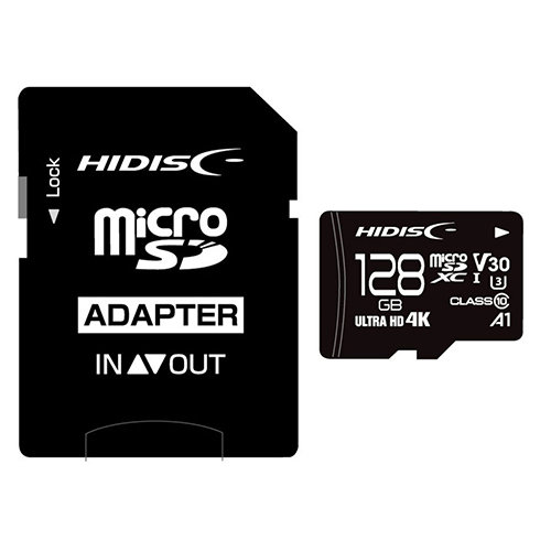 HIDISC 超高速microSDXCカード 128GB CLASS10 UHS-I Speed class3， A1対応 HDMCSDX128GCL10V30