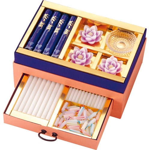 カメヤマ 浄雅（蓮紫） 線香・ローソクセット 6297-094