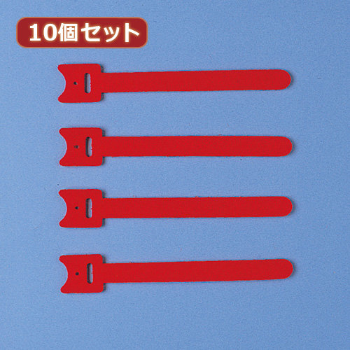 10個セット サンワサプライ ケーブルタイ（面ファスナー） CA-MF1RN CA-MF1RNX10