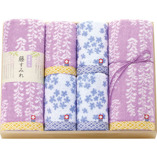 今治 藤すみれ 愛媛今治 バスタオル2P＆フェイスタオル4P（木箱入） C3063107 7,216円