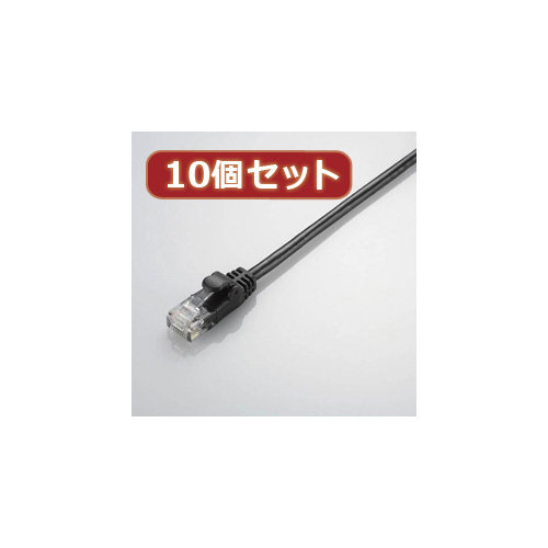 10個セット エレコム やわらかLANケーブル（Cat5E準拠） LD-CTY BK5X10