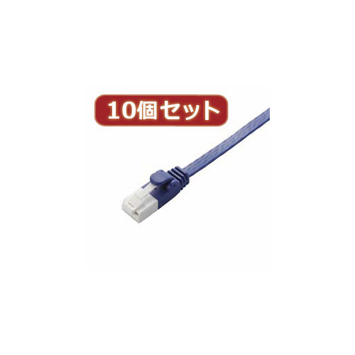 10個セット エレコム ツメ折れ防止フラットLANケーブル（Cat6A） LD-GFAT BM15X10