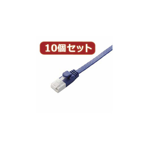 10個セット エレコム ツメ折れ防止フラットLANケーブル（Cat6A） LD-GFAT BM20X10
