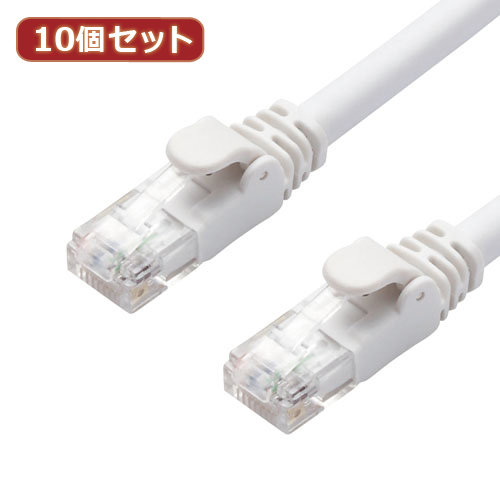 10個セットエレコム LANケーブル/CAT6A/スタンダード/1m/ホワイト LD-GPA/WH1X10