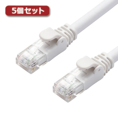 5個セットエレコム LANケーブル/CAT6A/スタンダード/7m/ホワイト LD-GPA/WH7X5