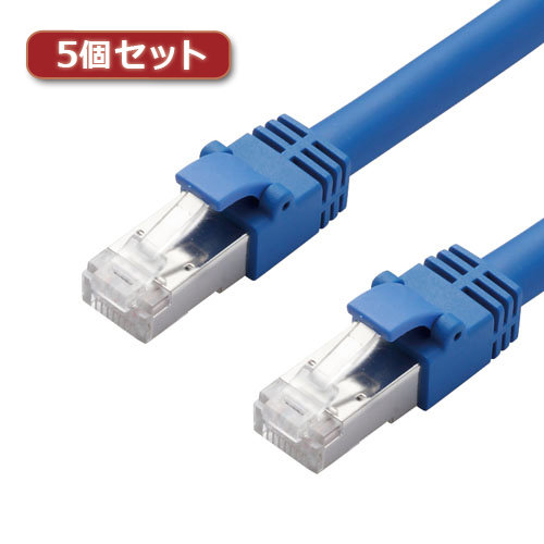 5個セットエレコム LANケーブル/CAT7/1m/ブルー LD-TWS/BU1X5 6,717円