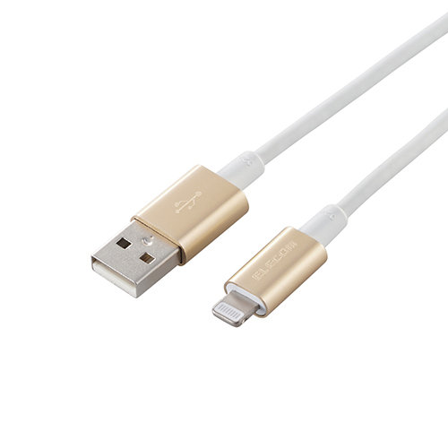 5個セット エレコム Lightningケーブル/準高耐久/アルミコネクタ/1.0m/ゴールド MPA-UALPS10GDX5