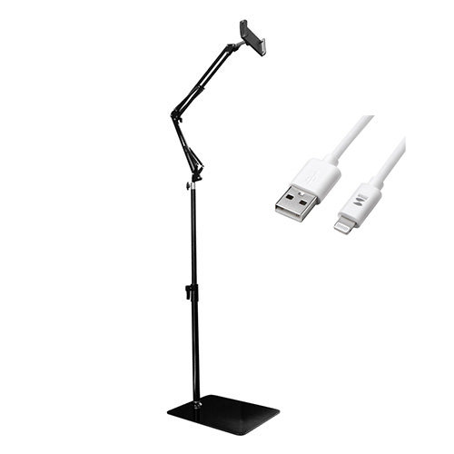 サンコー 超安定モバイルディスプレイ＆タブレットスプリングアームスタンドtall ライトニング2mセット S-SDS20B＋KB-IPLT20K2W