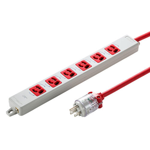 サンワサプライ 医用接地プラグ付き電源タップ TAP-HPM6-1R 6,418円