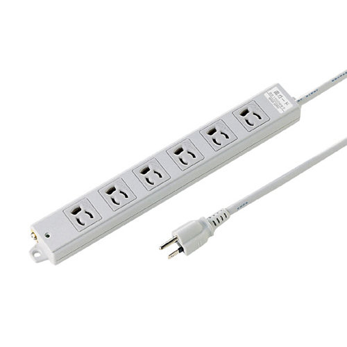 サンワサプライ 工事物件雷ガードタップ（3P抜け止め・マグネット付・6個口・3m） TAP-K6SP-3