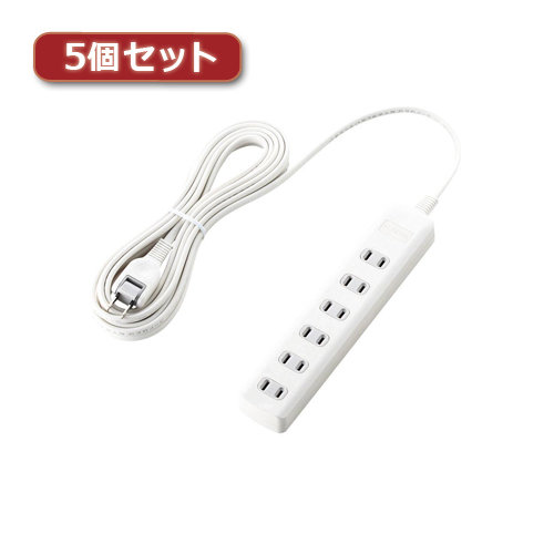 5個セットエレコム 雷ガードタップ T-K1A-2650WH T-K1A-2650WHX5