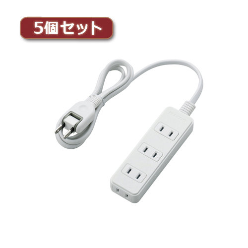 5個セットエレコム 電源タップ（雷ガード付き） T-KS02-2410WH T-KS02-2410WHX5