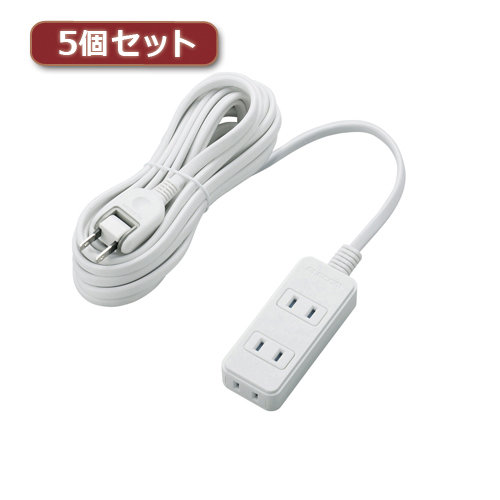 5個セットエレコム 電源タップ（雷ガード・ほこりシャッター） T-KST02-22350WH T-KST02-22350WHX5 7,659円
