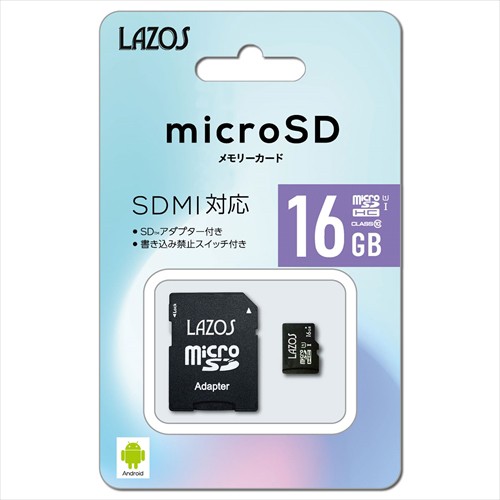 20個セット Lazos マイクロSDカード 16GB L-16MSD10-U1X20