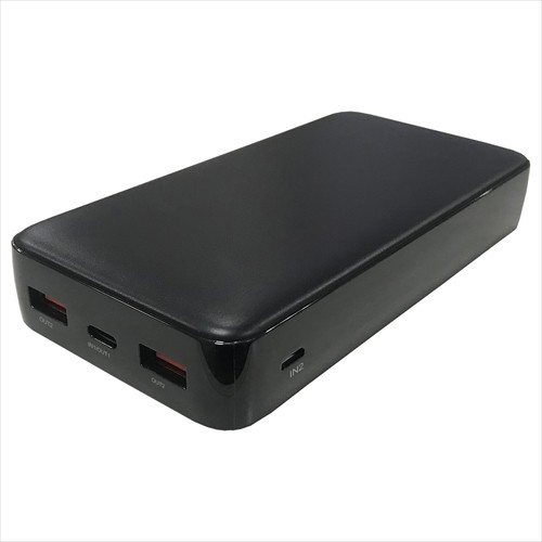 3個セット Lazos PD対応 20000mAh モバイルバッテリー ブラック L-20M-BX3