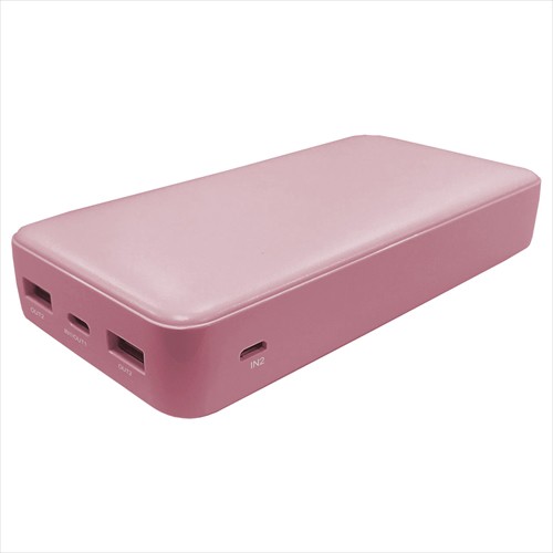 3個セット Lazos PD対応 20000mAh モバイルバッテリー ピンク L-20M-PX3