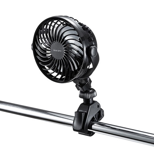サンワサプライ 小型クランプ扇風機（充電式） VEH-FAN1