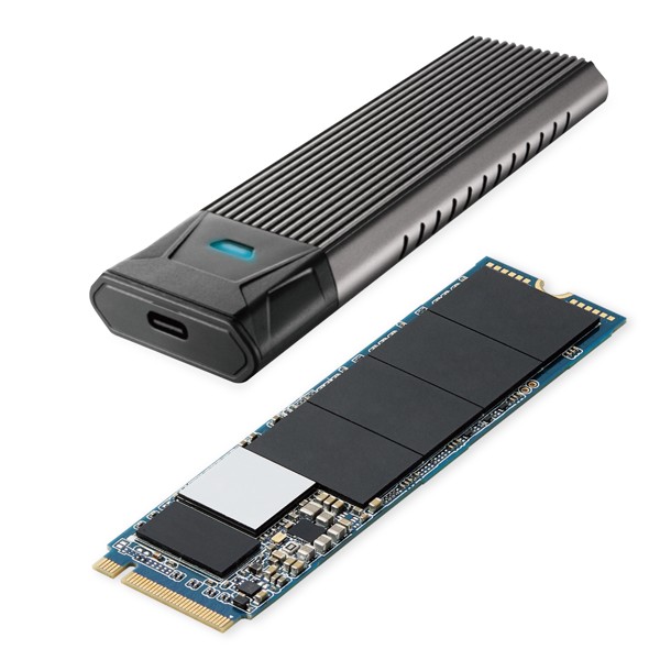 M.2 PCIe接続内蔵SSD/変換ケース付/データコピーソフト付属/512GB
