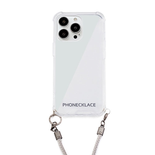PHONECKLACE ロープショルダーストラップ付きクリアケース for iPhone 13 Pro グレー PN21603i13PGR