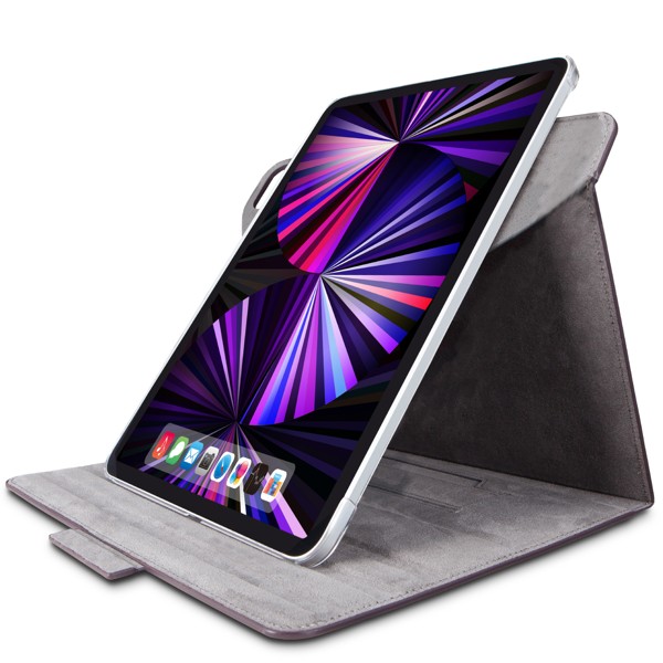 iPad Pro 11inch 第3世代 2021年モデル/フラップケース/ソフトレザー/360度回転/ブラック
