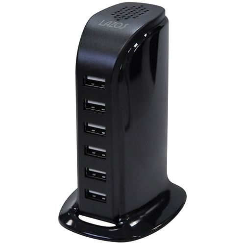 【4個セット】リーダーメディアテクノ AC充電器 6ポート ブラック L-AC6-BX4
