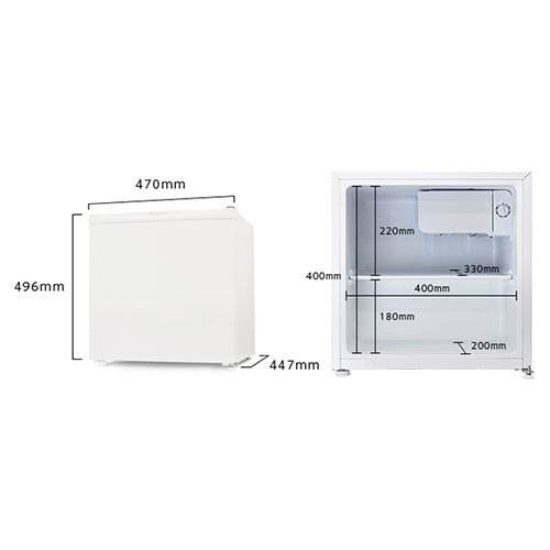 A-Stage 1ドア 冷蔵庫 46L シルバー AS-R46SL-100 冷蔵庫