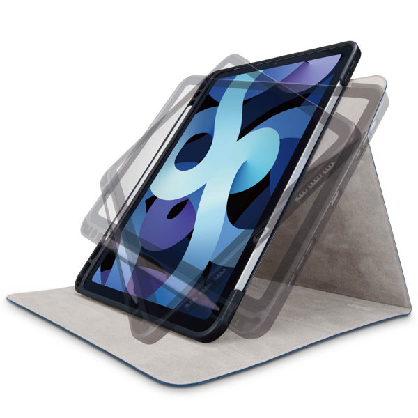iPad Air 10.9インチ 第5世代 第4世代 （2022/2020年） ケース カバー 手帳型 フラップ ソフトレザー ApplePencil収納 スリープ対応 マグネット ネイビー