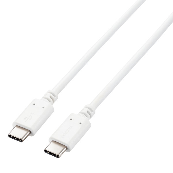 Type-Cケーブル USB-C → USB-C 充電 データ転送用 PD対応 最大100W 5A USB2.0 コンパクトコネクタ 2m ホワイト