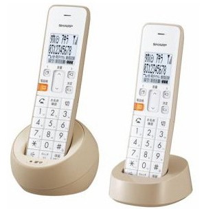SHARP JD-S08CW-C デジタルコードレス電話機 子機2台 ベージュ系