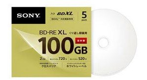 ソニー 2倍速BD-RE XL 5枚パック 100GB ホワイトプリンタブル 5BNE3VCPS2