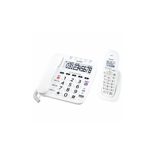 SHARP デジタルコードレス電話機 親機1台＋子機1台 ホワイト系 JD-V38CL