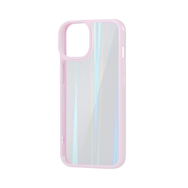 iPhone 14 / 13 ケース カバー ハイブリッド 耐衝撃 衝撃吸収 カメラ周り保護 ストラップホール付 オーロラ 指紋軽減 高透明 キラキラ パープル