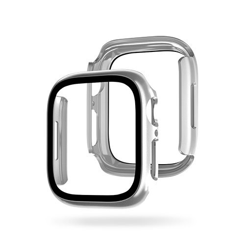 EGARDEN ガラスフィルム一体型ケース for Apple Watch 41mm シルバー EG24885AWSV