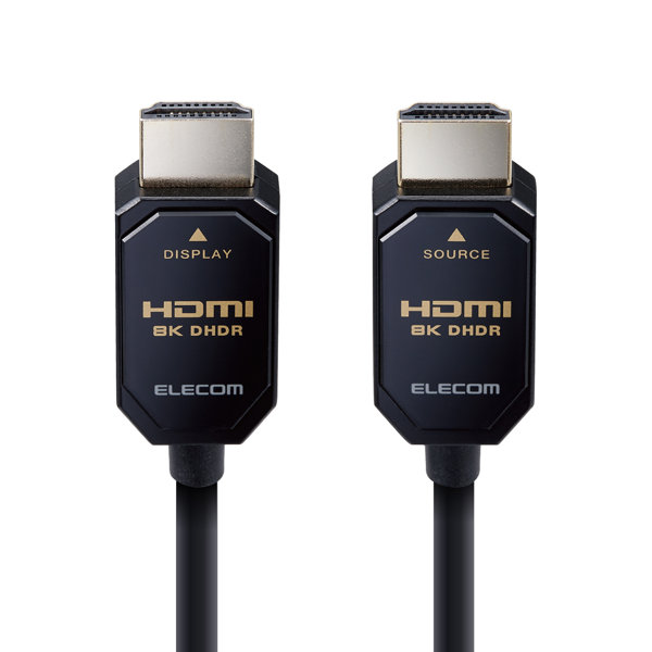 HDMIケーブル Ultra High Speed HDMI アクティブオプティカル 10m 8K 60p / 4K 120p 金メッキ （タイプA・19ピン- タイプA・19ピン） 外部電源不要 長尺 ブラック