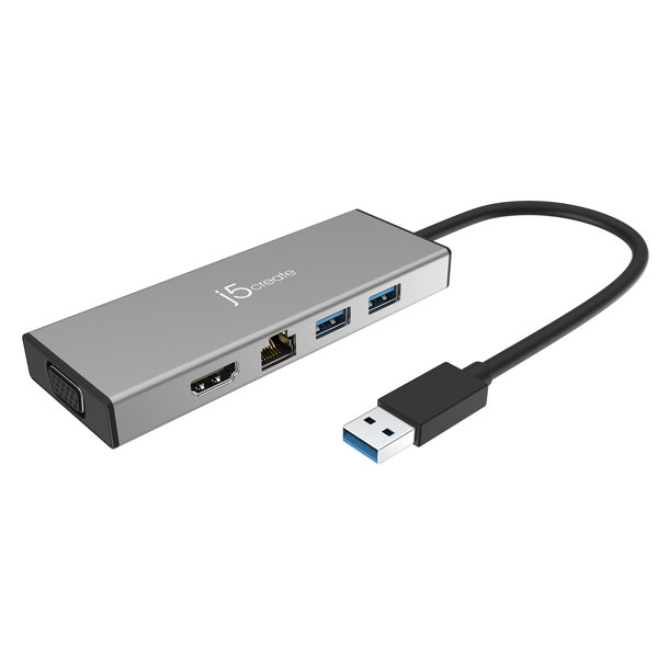 j5create USB 3.0 デュアルモニタ 5in1ミニドック シルバー