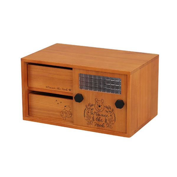 オスマック プーさんの引出し付き引き戸小物収納庫 PHK4025