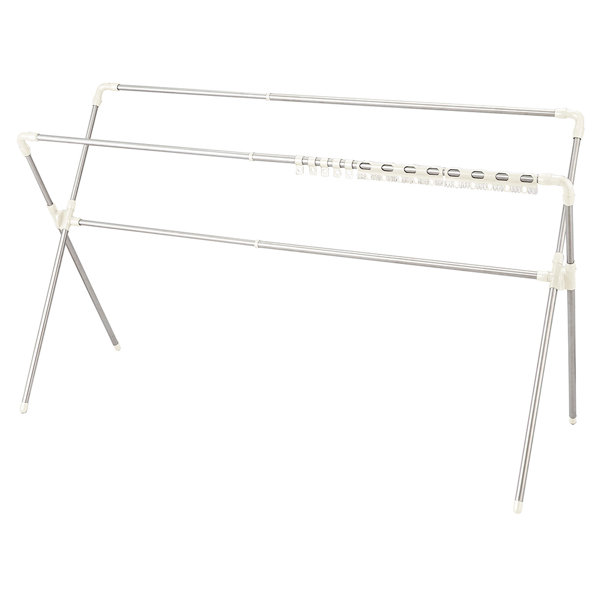 ベストコ ステンレス 布団干し 縦横伸縮 布団4枚が干せる 幅144～235×奥行71×高さ99～139cm ライトグレー NY-273