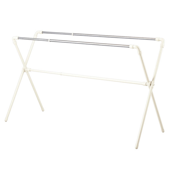 ベストコ ステンレス 布団干し X型 軽くてラクラク 伸縮 幅143～240×奥行75×高さ113cm ライトグレー NY-288 5,504円