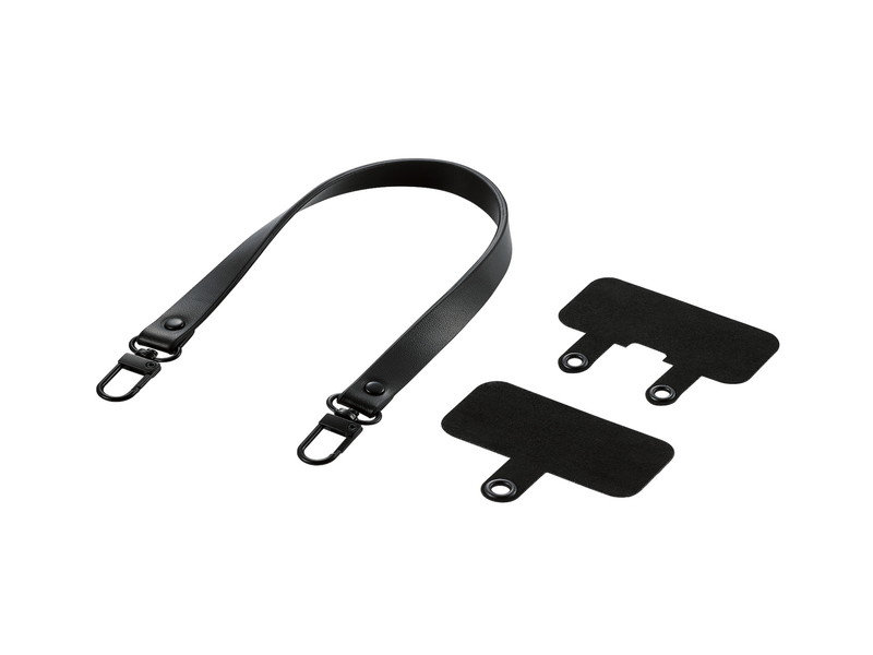 スマホストラップ 手首 ハンド ストラップ 約16cm ソフトレザータイプ ストラップシート付 携帯ストラップ 落下防止 ブラック P-STHPLBK