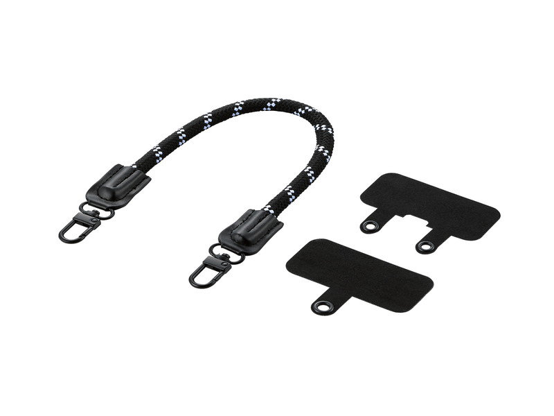 スマホストラップ 手首 ハンド ストラップ 約16cm カジュアルタイプ ストラップシート付 携帯ストラップ 落下防止 ブラック P-STHR08BK