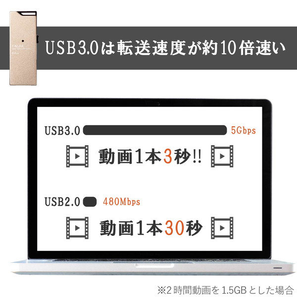 USBメモリ USB3.1(Gen1) 高速 200MB/s 64GB アルミ素材 ゴールド 1年保証 MF-DAU3064GGD USBメモリ USB3.1(Gen1) 高速 200MB/s 64GB アルミ素材 ゴールド 1年保証 MF-DAU3064GGD