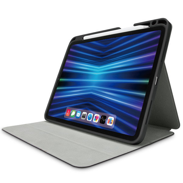 iPad Pro 11インチ 第4世代 （ 2022 ） 用 ケース ソフトレザー カバー 手帳型 スリープ対応 マグネット フラップ フリーアングル 衝撃吸収 ブラック TB-A22PMSABK