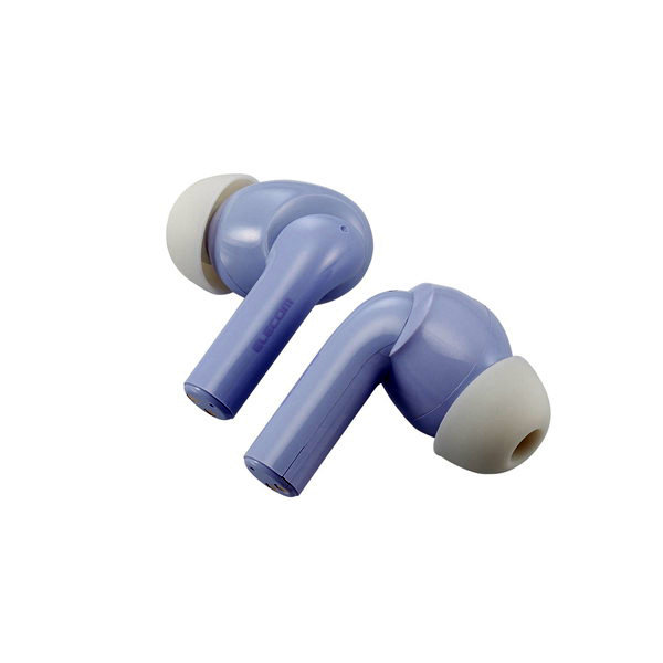 ワイヤレスイヤホン Bluetooth ノイズキャンセリング 耳せん機能 低遅延 外音モード Type-C 充電 【 スマホ タブレット パソコン 各種対応 】 パープル LBT-TWS15PU